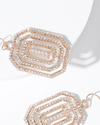 Art Deco Goldtone Pavé Drop Earrings click to view larger image.