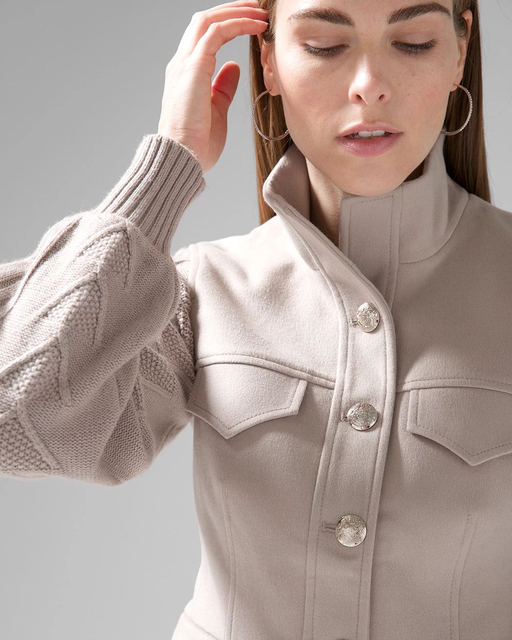 Coat with sweater sleeves 2025