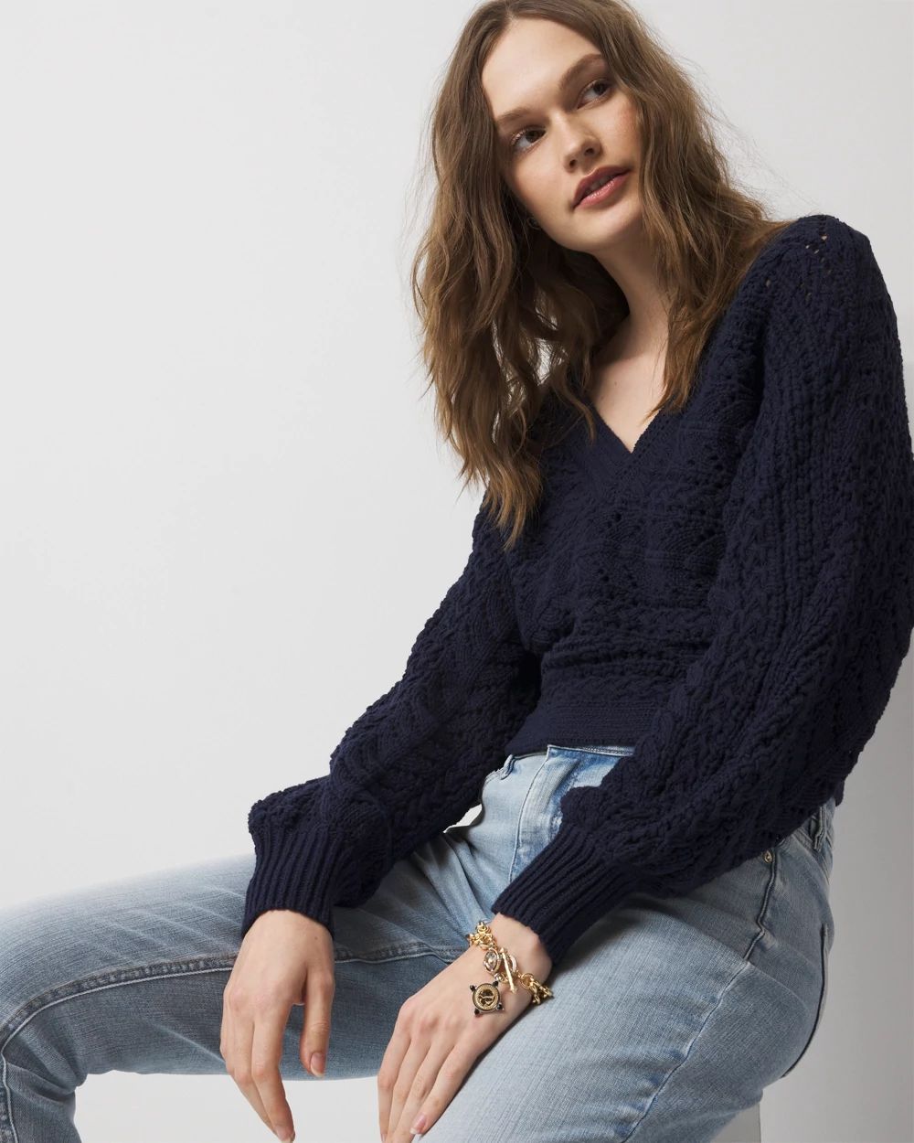 Chunky Knit Dolman Pullover Sweater