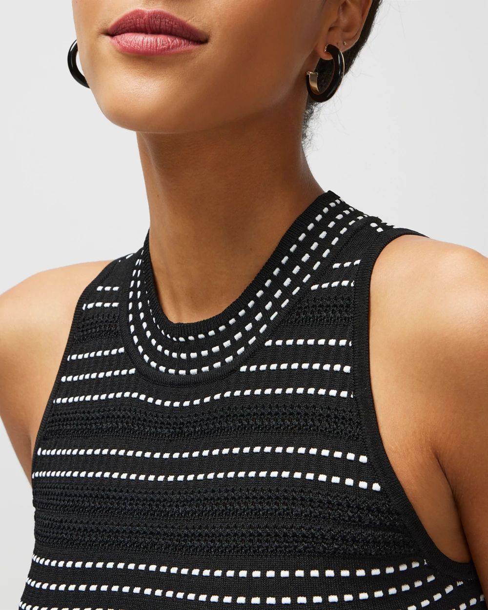 Black + White Dot Tank