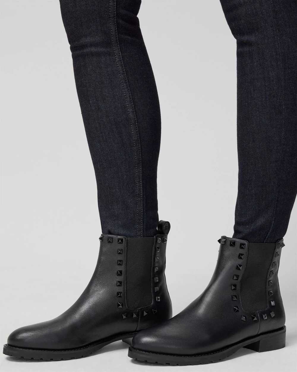 black studded suede boots