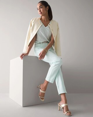 High-Rise Tinted Straight Jeans