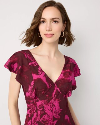 Petite Flutter Sleeve Slip Dress click to view larger image.