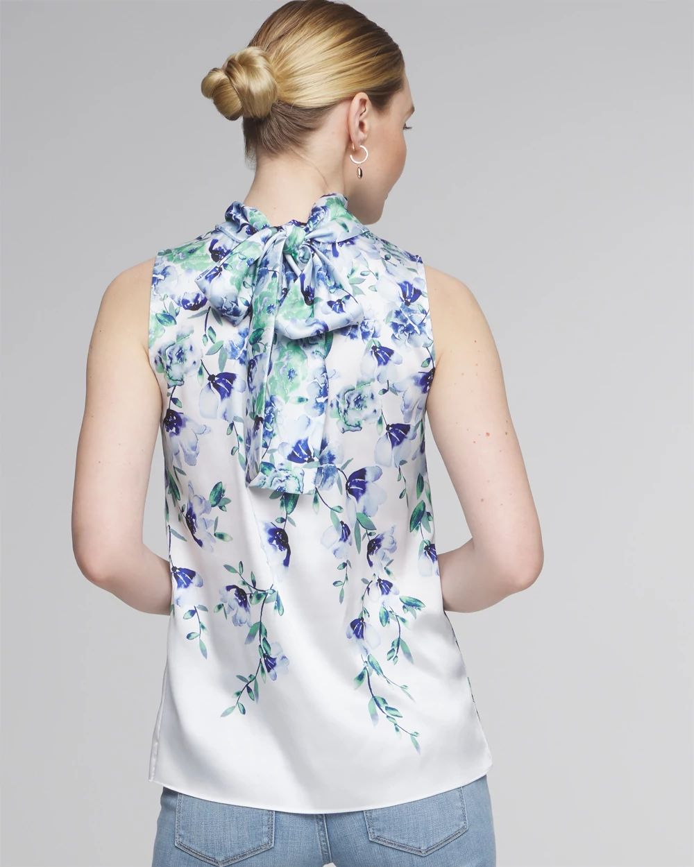 Sleeveless Tie-Back Shell Top
