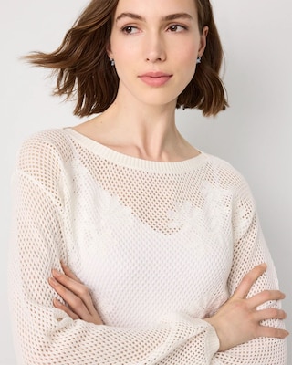 Soutache Boat Neck Sweater click to view larger image.