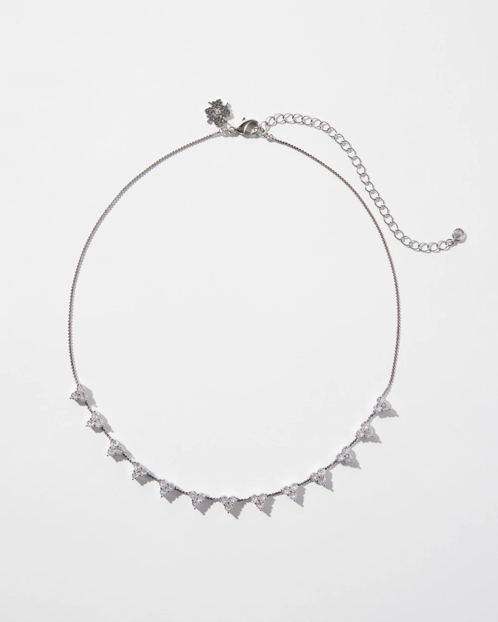 Silver Cluster Short Strand Necklace
