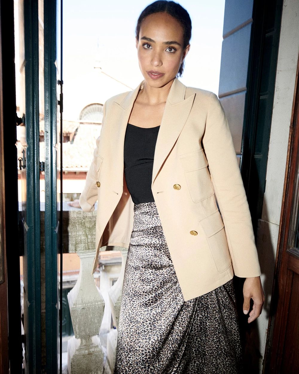 Double-Breasted Utility Blazer