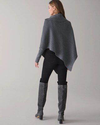 Long Sleeve Zip Neck Poncho