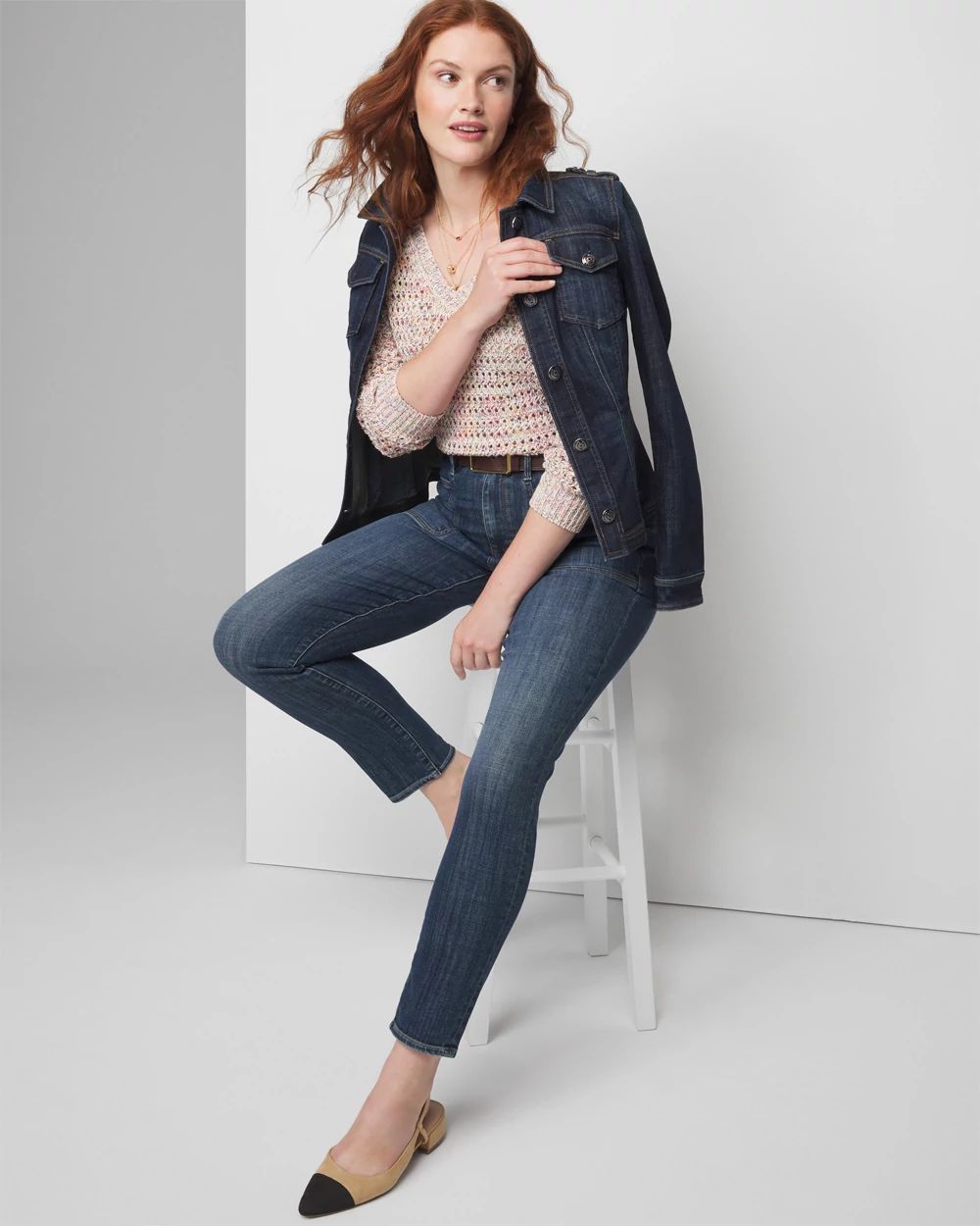 Extra High-Rise Everyday Soft Denim™ Slim Pocket Detail Jeans click to view larger image.
