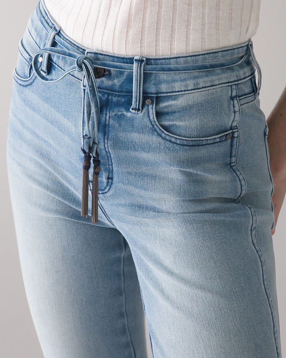 High-Rise Sculpt Tie-Waist Straight Jeans