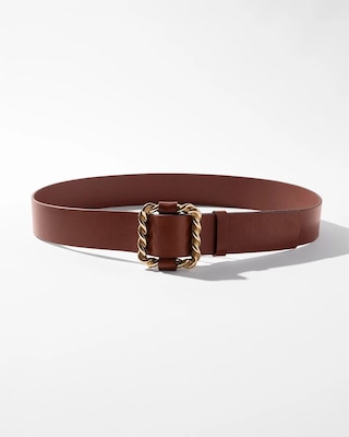 Twisted Buckle Denim Belt