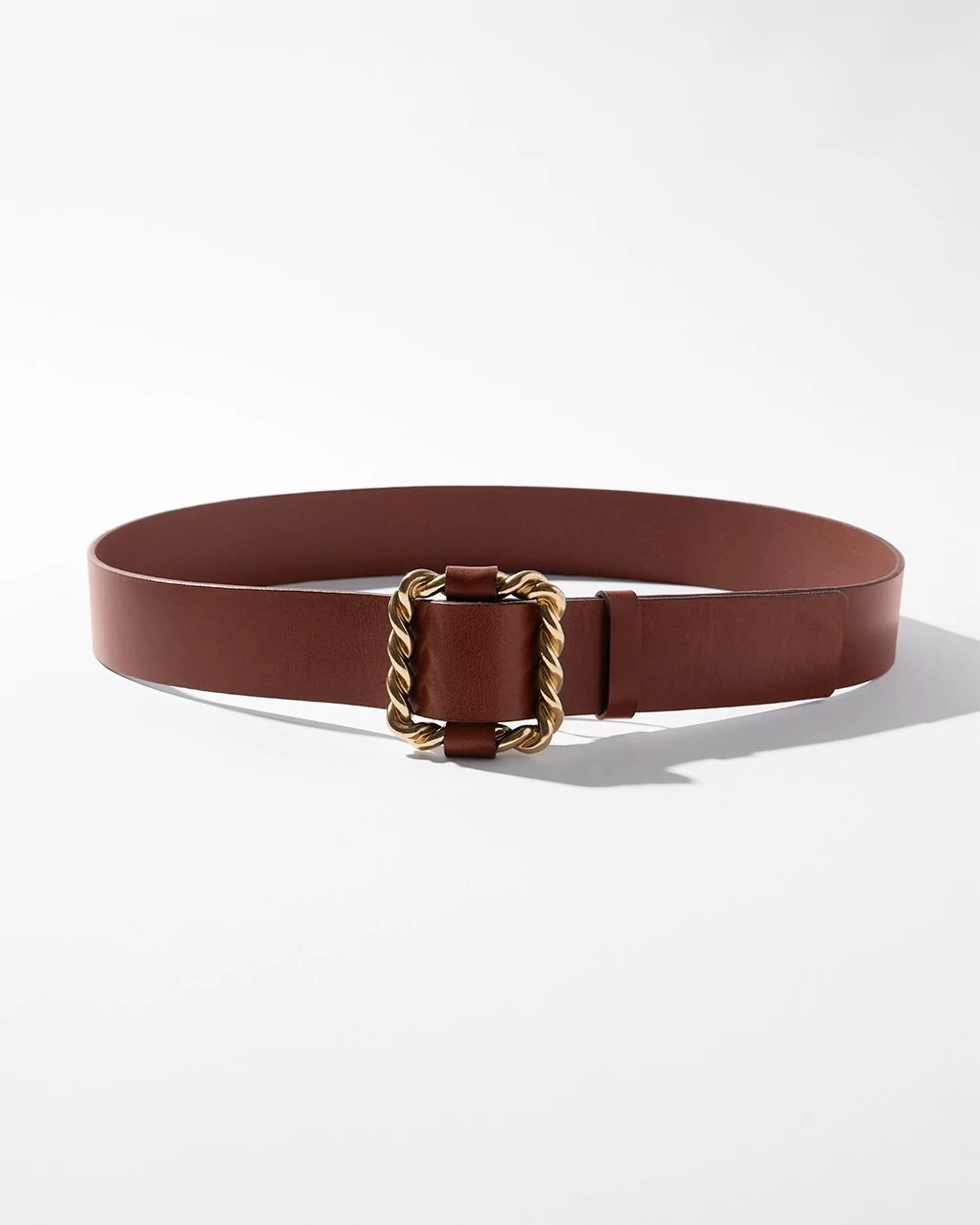 Twisted Buckle Denim Belt