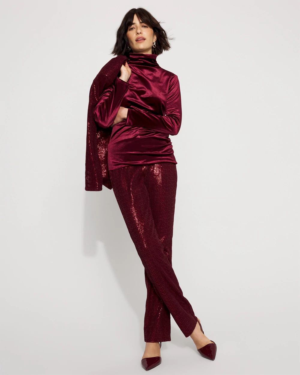 WHBM FORME™ Long Sleeve Velvet Top click to view larger image.