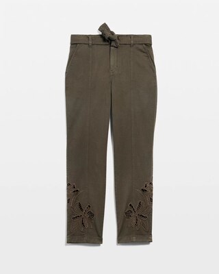 High-Rise Belted Twill Pants click to view larger image.