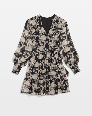 Long Sleeve V-neck Mini Dress click to view larger image.