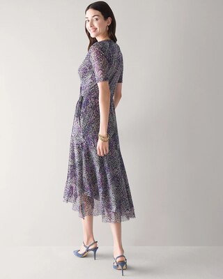 Petite Mesh Wrap Dress