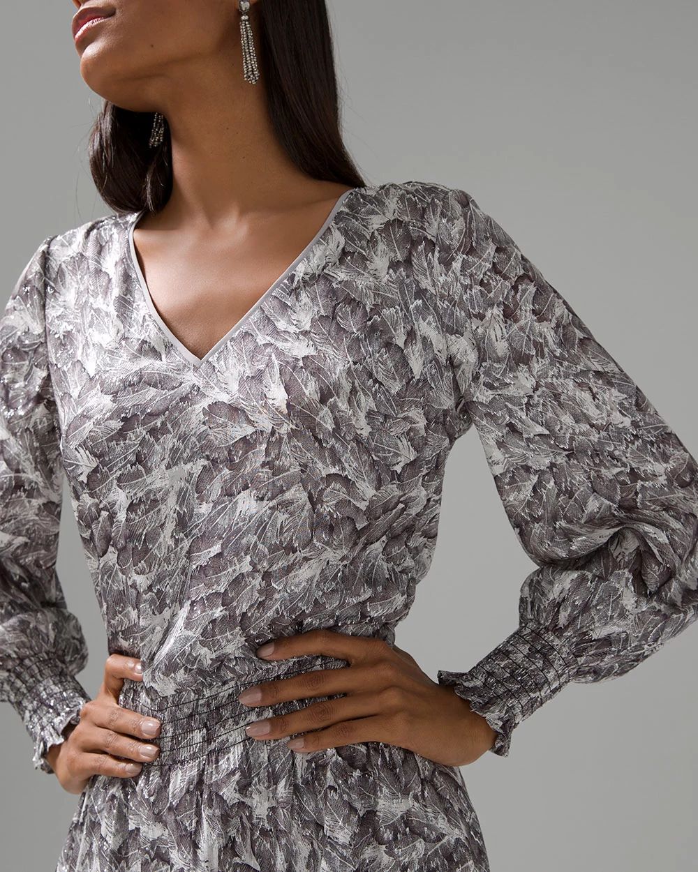 Smocked Blouson Dress