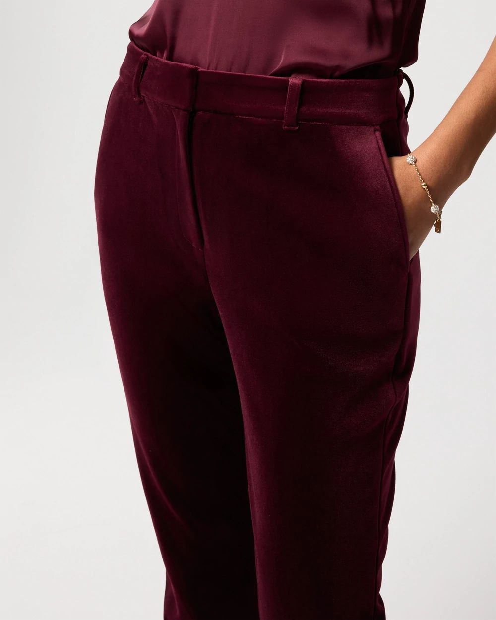 Elle Velvet Slim Ankle Pant click to view larger image.