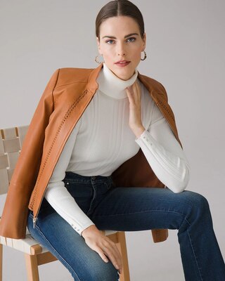 Long Sleeve Transfer Rib Turtleneck