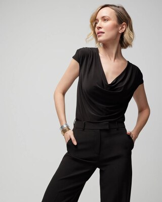 Matte Jersey Cowl Neck Shell Top