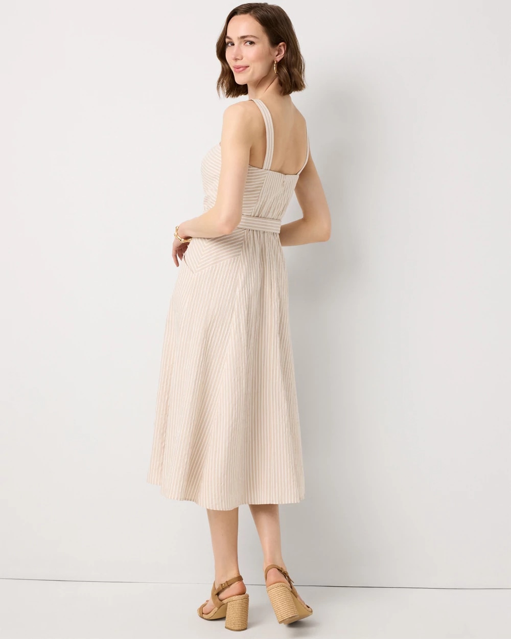 Striped Strapless Midi Dress - image 4