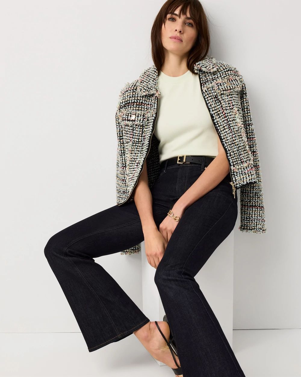 WHBM FORME™ Ribbed Stretch Ruched Side Tank