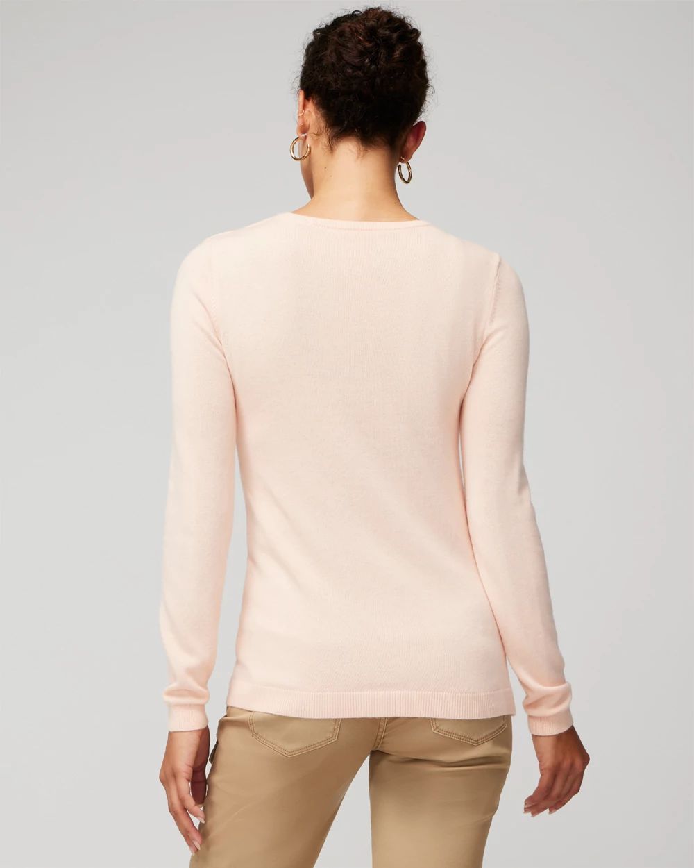 Cashmere Blend Cutout Crewneck Sweater
