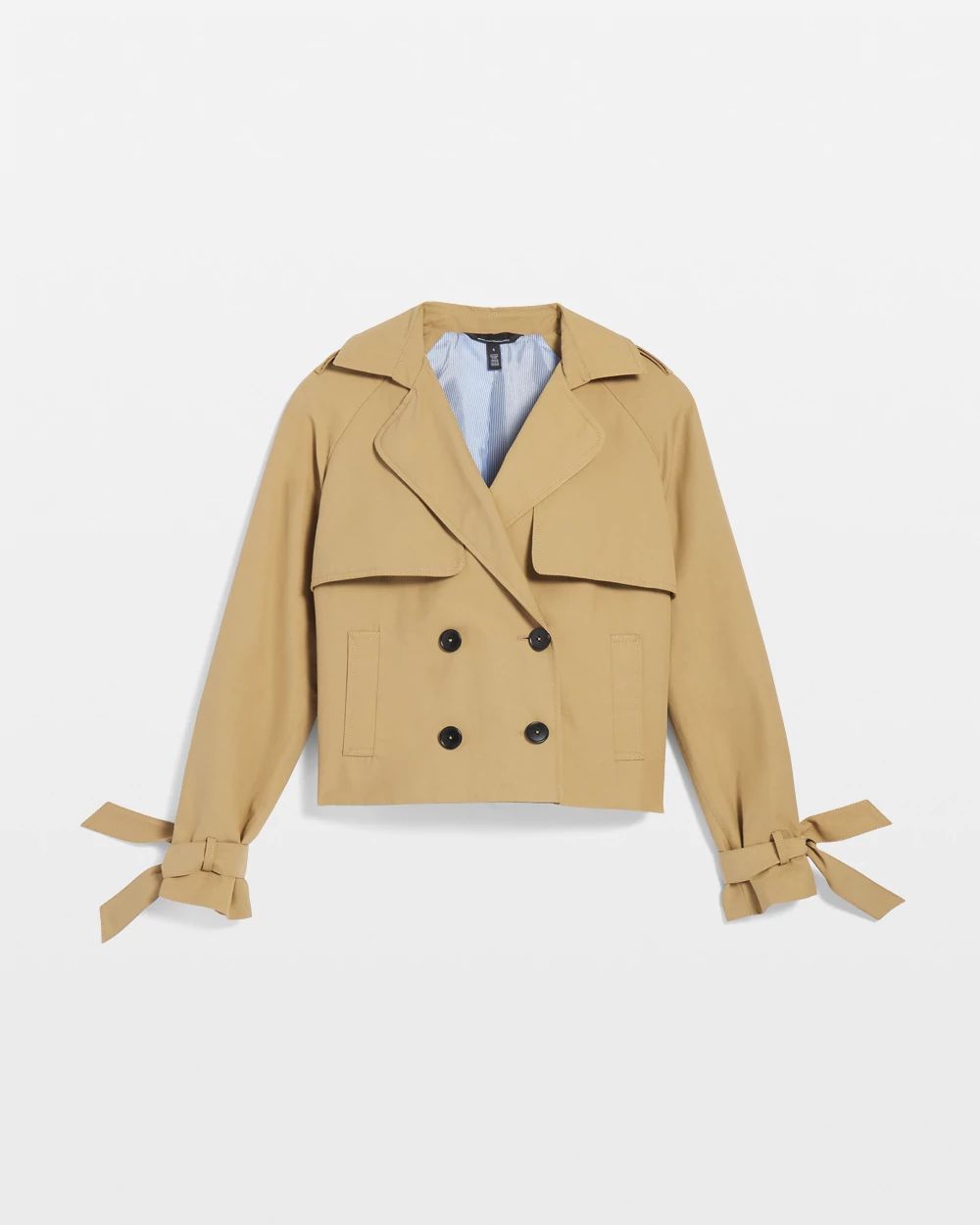 Petite Cropped Trench Coat click to view larger image.