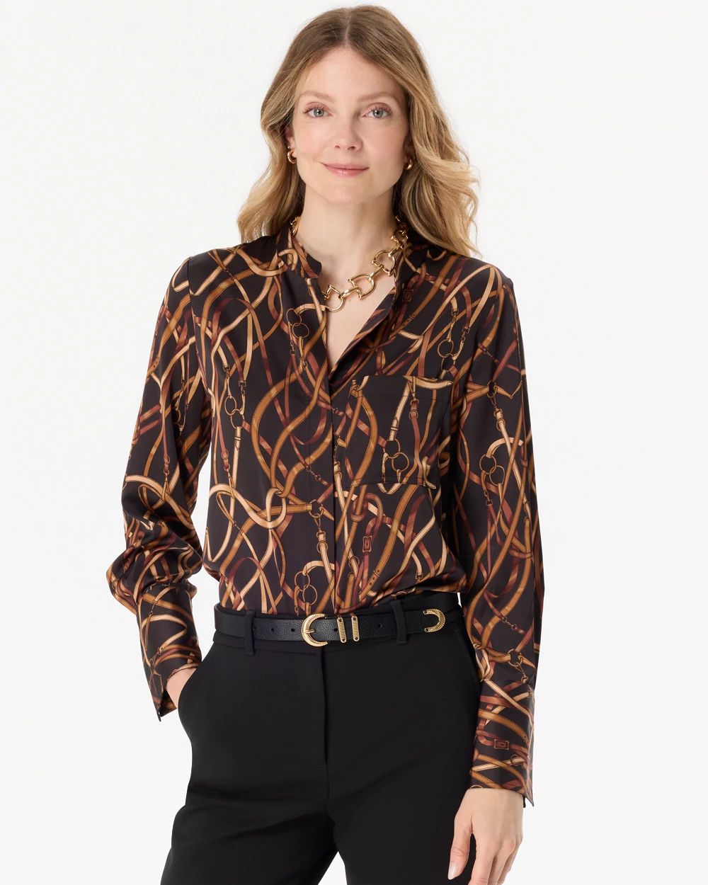 Pocket Detail Satin Shirt