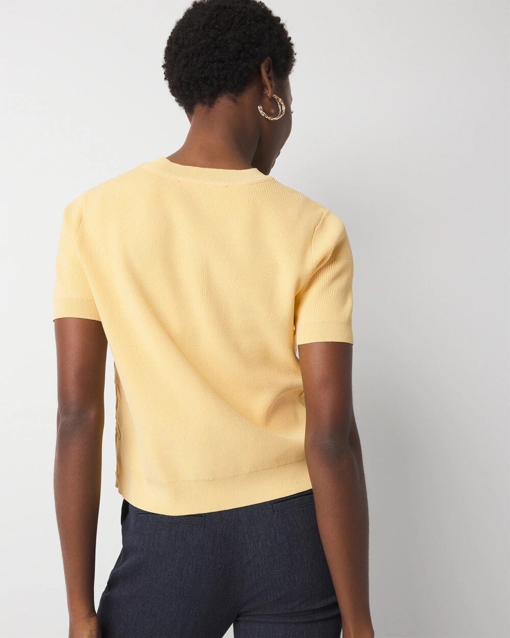 Lace Up Side Sweater Tee