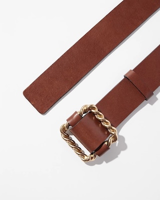Twisted Buckle Denim Belt
