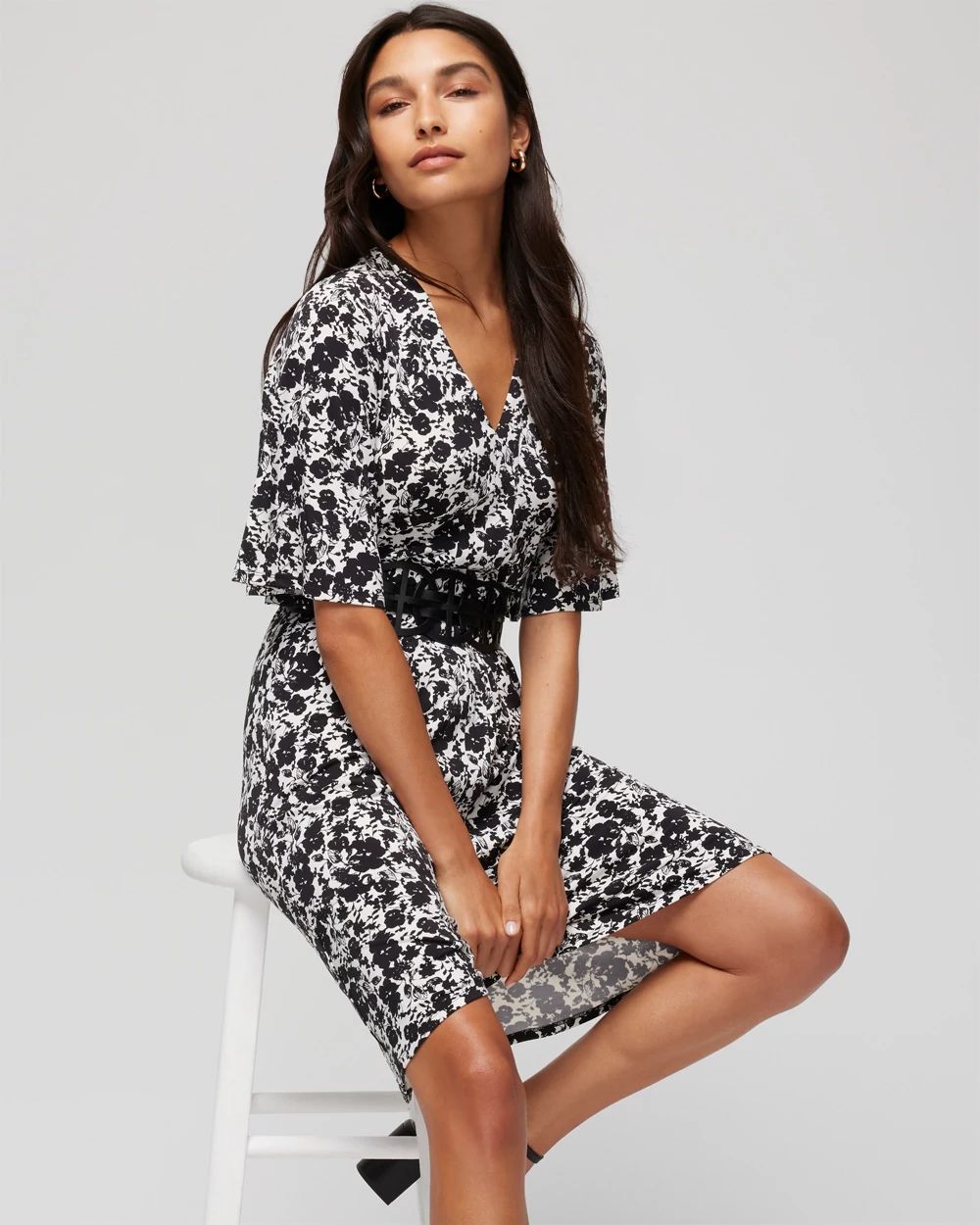 Matte Jersey Belted Kimono Dress