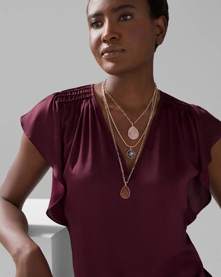 Rose Goldtone Multi-Strand Necklace