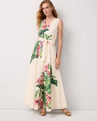 Crepe Sleeveless Maxi Dress