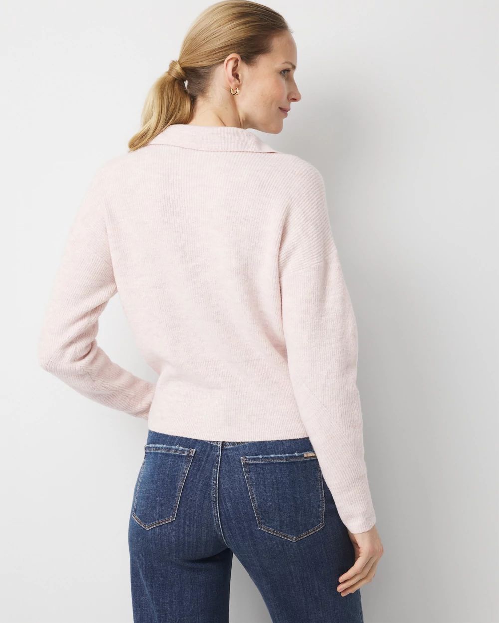 Lace Up Collared Sweater