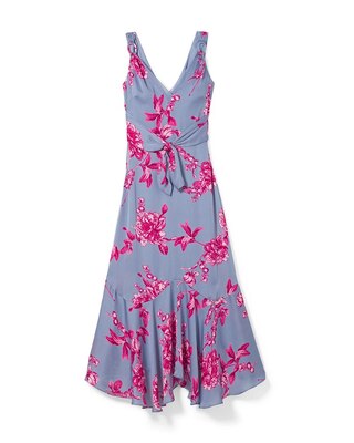 Floral Satin Fit & Flare Dress