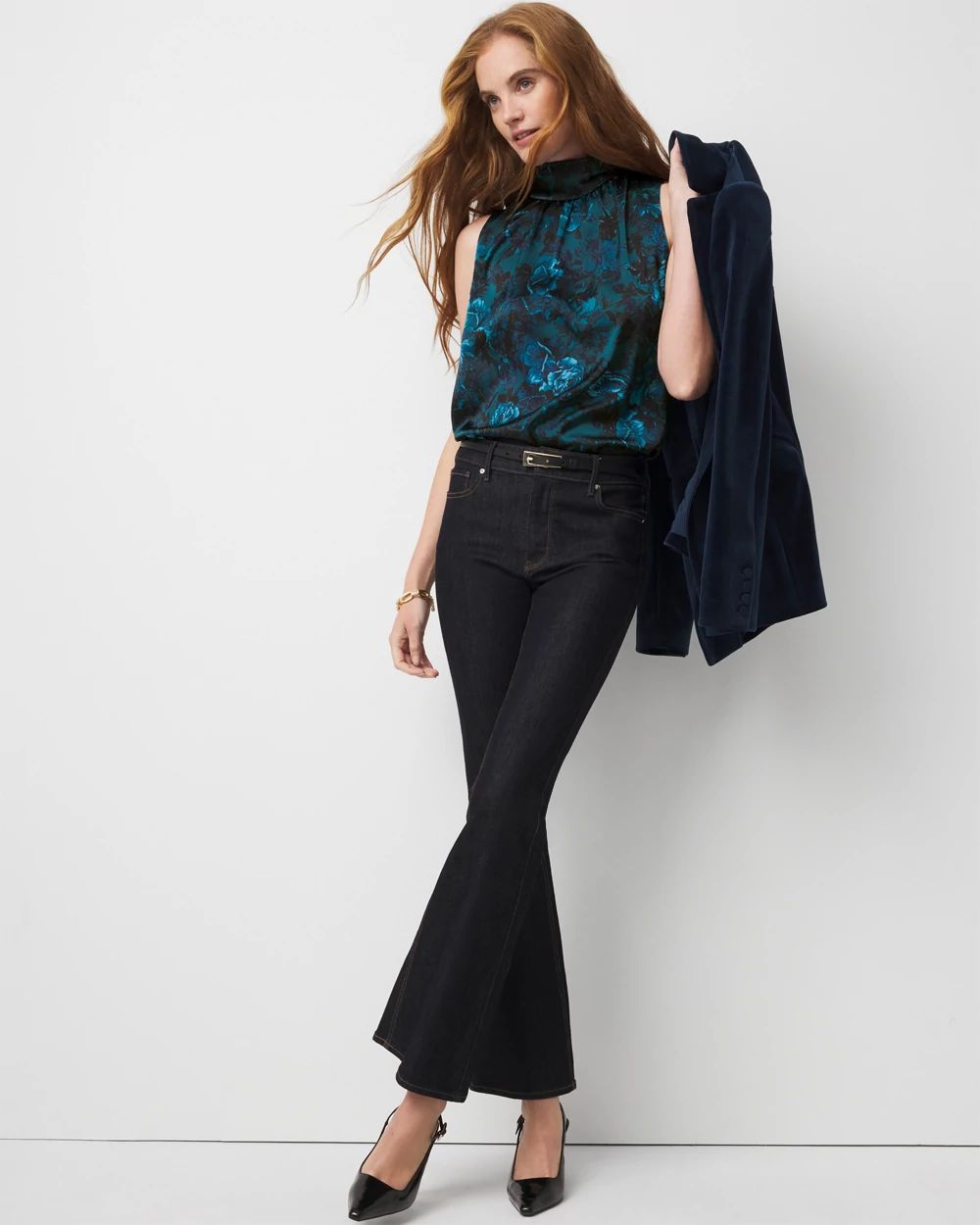 Bow Back Satin Halter Blouse