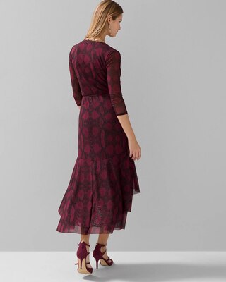 Python-Print Mesh Wrap Dress
