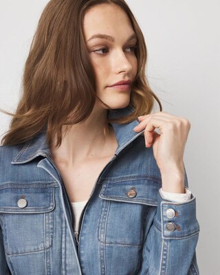 Clear Coated Denim Jacket click to view larger image.