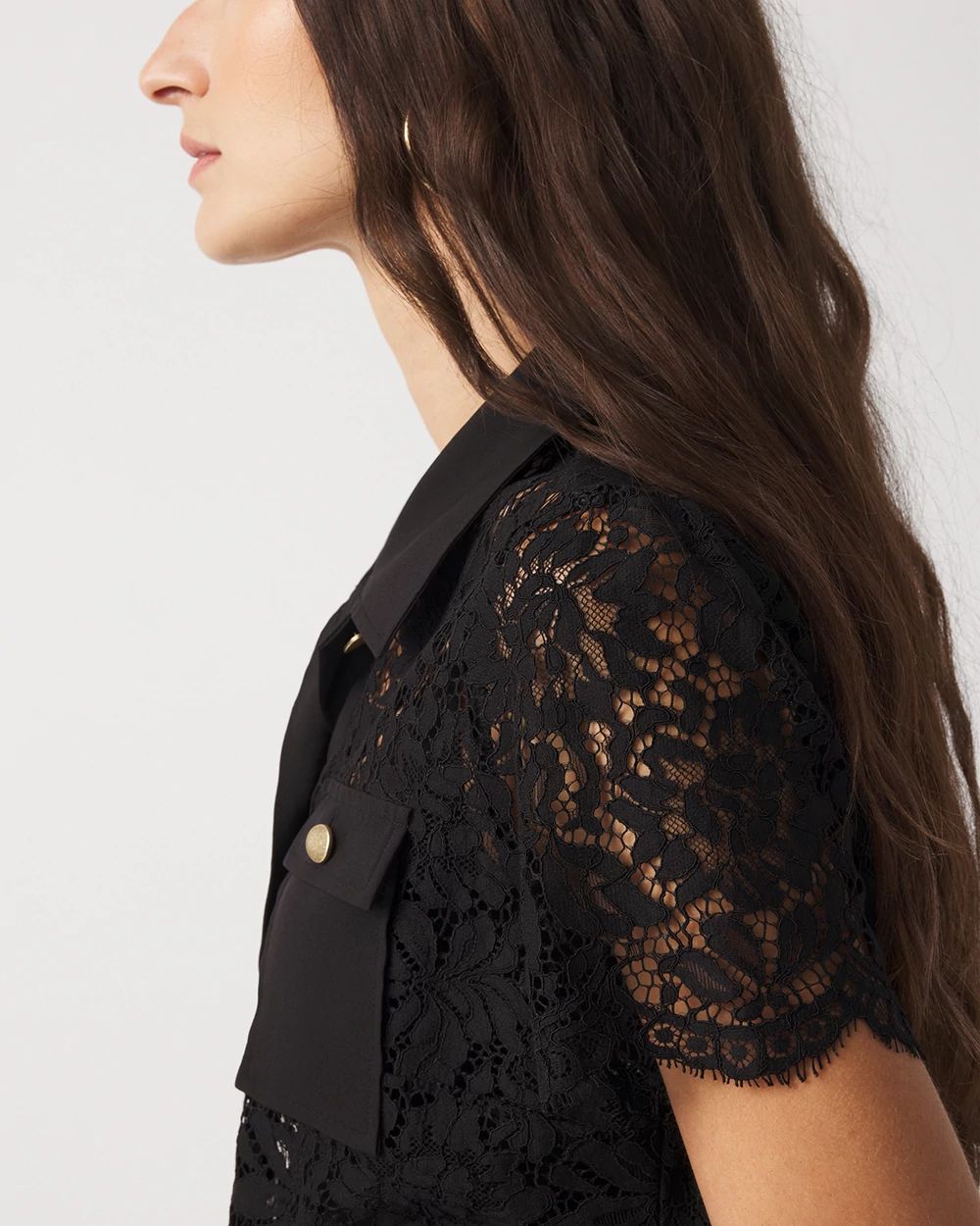 Short-Sleeve Lace Shirt