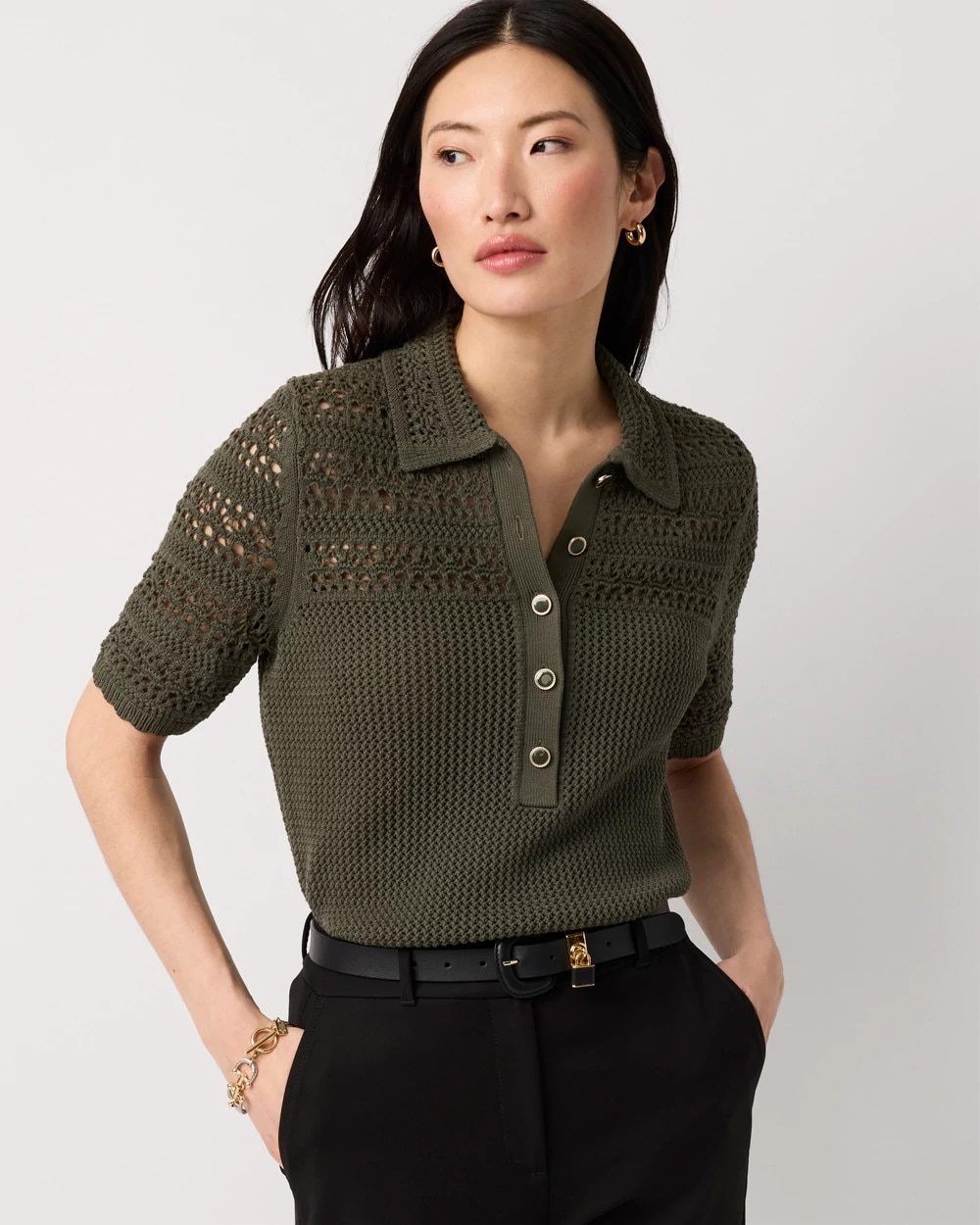 Crochet Knit Top - image 1