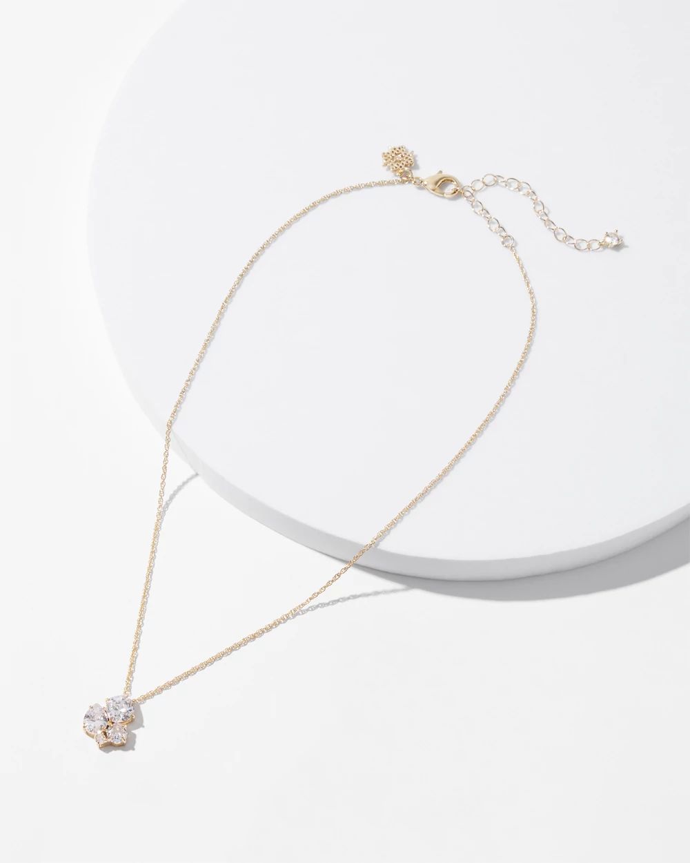 Gold + Crystal Cluster Pendant Necklace