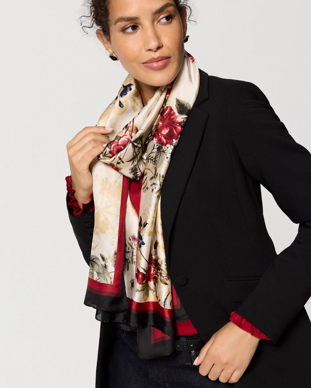 Floral Oblong Scarf click to view larger image.