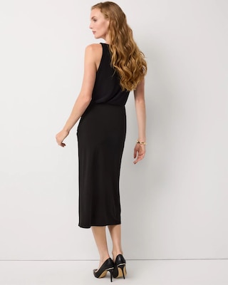 Faux Wrap Midi Skirt click to view larger image.