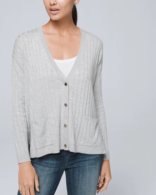 Ribbed High Low Cardigan