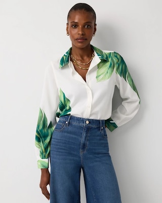 Petite Satin Twill Button Front Shirt
