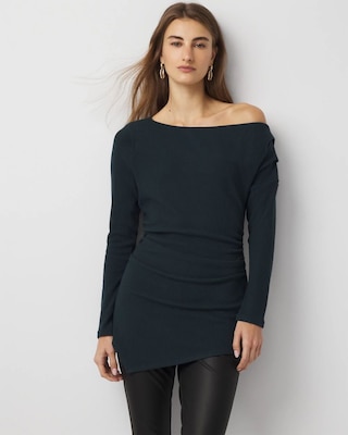Asymmetrical Rib Snit Top