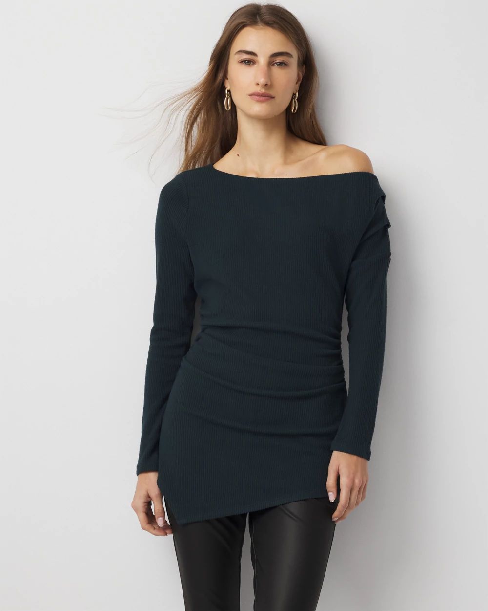 Asymmetrical Rib Snit Top