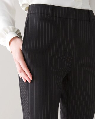 Tropical-Print Comfort Stretch Slim Ankle Pants