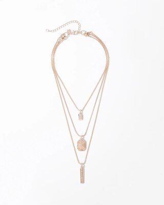 Art Deco Goldtone & Pavé Convertible Necklace